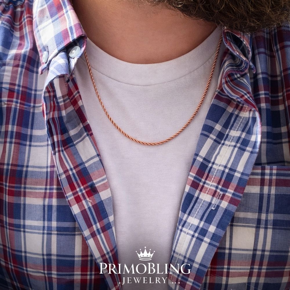Rose Gold Stainless steel 2mm Rope Necklace